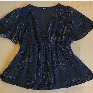 Torrid Babydoll Black Floral Top | Size L